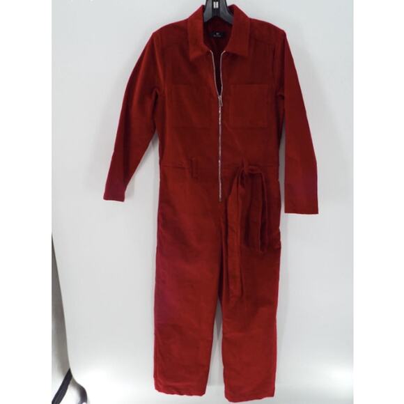 NWT PS Paul Smith Red corduroy long-sleeve jumpsuit 8 - Picture 5 of 11